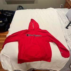 Champion Gray and Red Athletic Hoodie